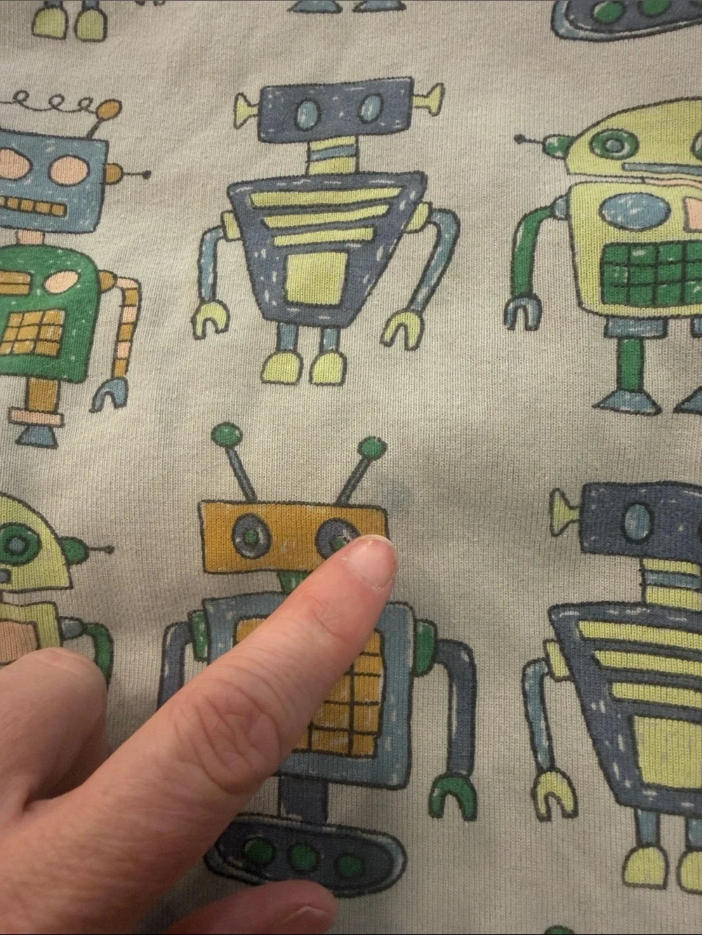 Tea Collection Kids Robot Pajama Set - Gray, Green, Blue, Yellow